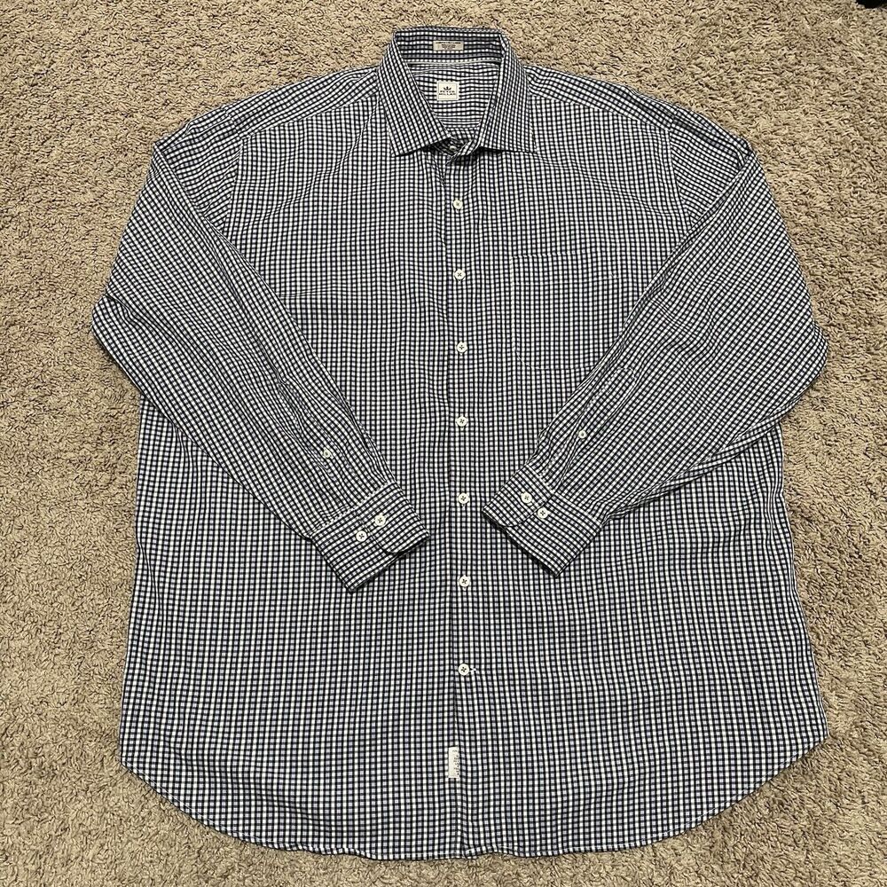 Peter Millar Shirt Mens 2XL 2XL Blue Soft Gingham Check Button Down Crown Casual